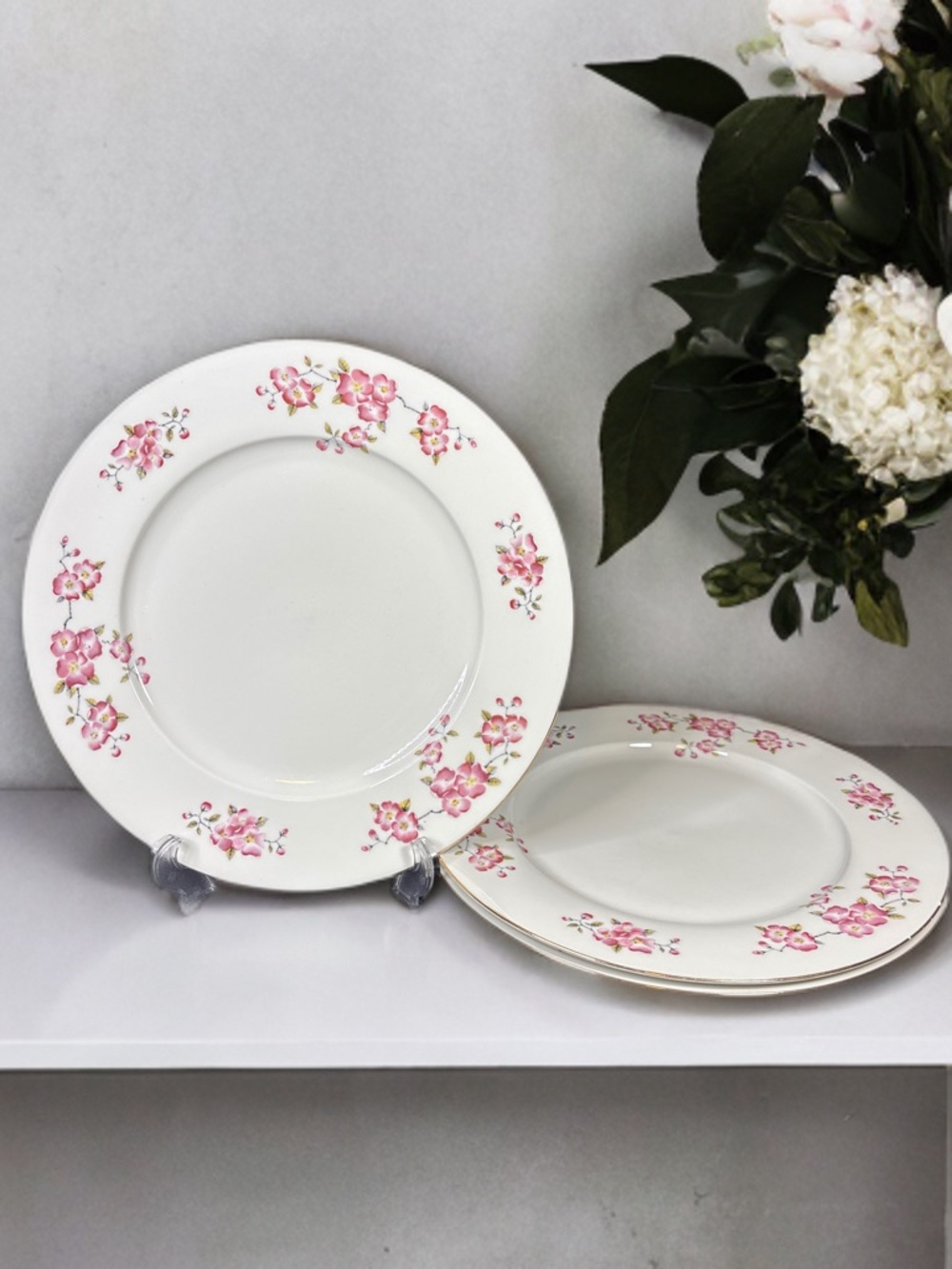 Ćmielów vintage porcelain dinner plate set of 3